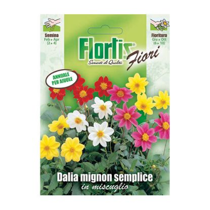 Immagine di BUSTINA SEMI FIORI DALIA MIGNON SEMPLICE MIX L 11,5 H 16 CM FLORTIS