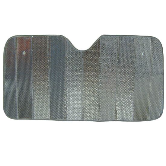 Immagine di PARASOLE DOPPIA RIFLETTANZA PER VETRO PARABREZZA AUTO L 175 H 88 CM SILVER