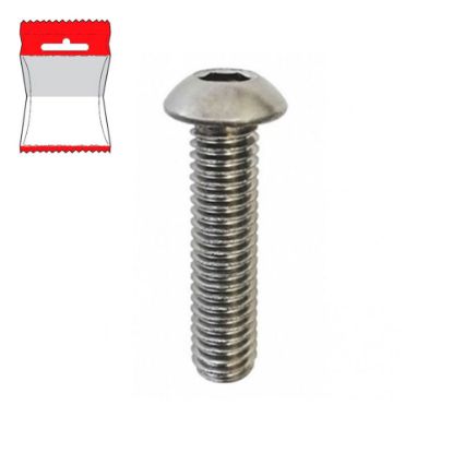 Immagine di BULLONE INOX TESTA BOMBATA ESAGONALE INTERAMENTE FILETTATO 6X10 MM BLISTER 12 PZ