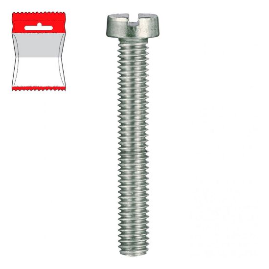 Immagine di BULLONE INOX TESTA PIANA CILINDRICA INTERAMENTE FILETTATO 5X25 MM BLISTER 10 PZ
