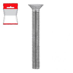 Immagine di BULLONE INOX TESTA PIANA SVASATA INTERAMENTE FILETTATO 6X60 MM BLISTER 2 PZ