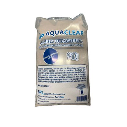 Immagine di SABBIA QUARZIFERA GRANULOMETRIA 0,4 - 0,8 mm SACCO DA 25 KG IDEALE PER POMPE E FILTRI A SABBIA AQUACLEAR