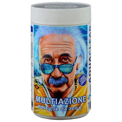Immagine di CLORO PASTIGLIE MULTIAZIONE DA 200 GR CONFEZIONE DA 1,0 KG FUNZIONE DI STABILIZZANTE - ANTIALGHE - FLOCCULANTE AQUACLEAR