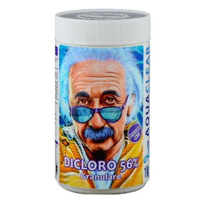 Immagine di DICLORO GRANULARE 56% 1,0 KG ADATTO PER LA MANUTENZIONE GIORNALIERA DELLA PISCINA AQUACLEAR