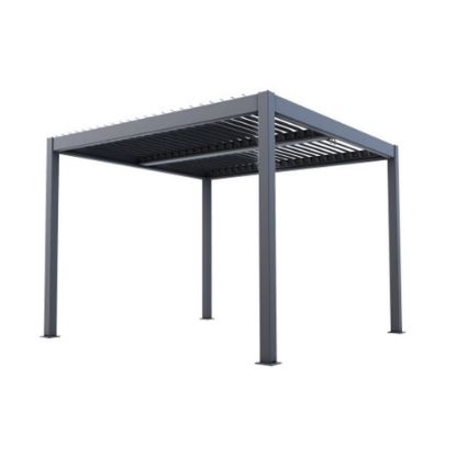 Immagine di PERGOLA BIOCLIMATICA IN ALLUMINIO ATENA-100 PALO 10X10 CM DIMENSIONE 300X300XH250 CM COLORE GRIGIO VERDELOOK