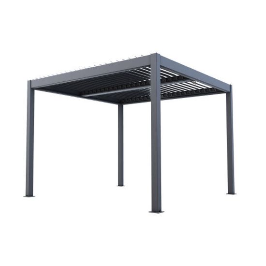 Immagine di PERGOLA BIOCLIMATICA IN ALLUMINIO ATENA-100 PALO 10X10 CM DIMENSIONE 300X300XH250 CM COLORE GRIGIO VERDELOOK