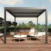 Immagine di PERGOLA BIOCLIMATICA IN ALLUMINIO ATENA-100 PALO 10X10 CM DIMENSIONE 300X300XH250 CM COLORE GRIGIO VERDELOOK