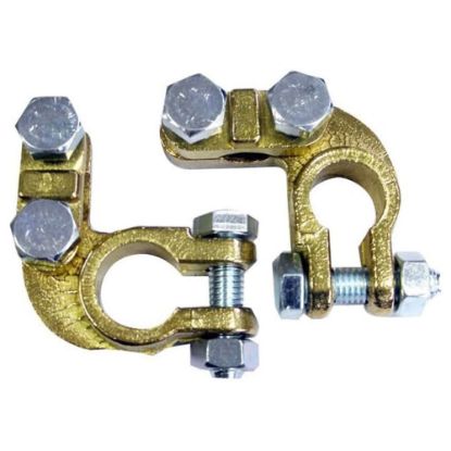 Immagine di MORSETTI UNIVERSALI PER BATTERIA AUTO IN OTTONE BLISTER DA 2 PZ