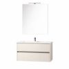 Immagine di MOBILE MOON 2.0 CM 85 SOSPESO SETA 2 CASSETTI LAVABO+SPECCHIO+LAMPADA LED LABOR LEGNO