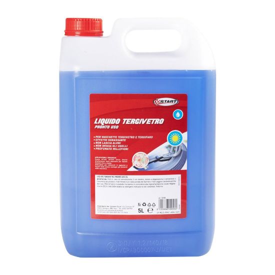 Immagine di LAVAVETRI LIQUIDO PRONTO ALL'USO 5,0 LT PROFUMO MILLEFIORI PER VASCHETTE TERGIVETRO E TERGIFARO