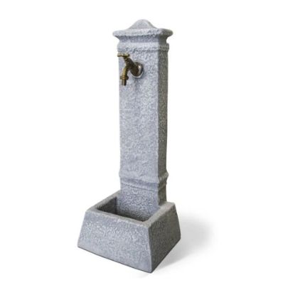 Immagine di FONTANA ISERNIA IN CALCESTRUZZO ANTICATO GRIGIO L 30 P 26 H 79 CM SENZA RUBINETTO E PILETTA KAM