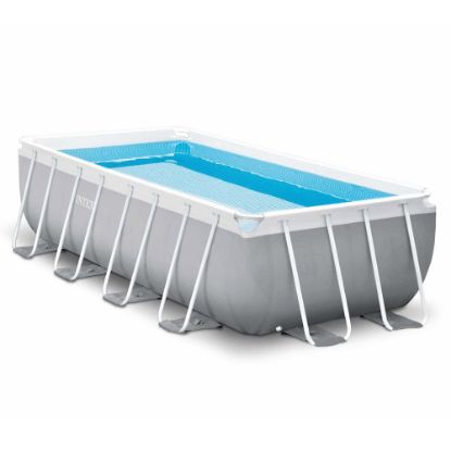 Immagine di PISCINA PRISMA METAL FRAME RETTANGOLARE L 400 P 200 H 100 CM CON POMPA FILTRO - SCALETTA - COPERTURA INTEX
