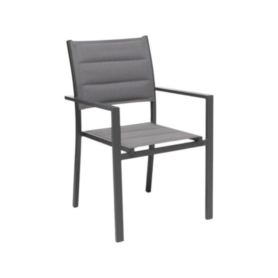 Immagine di POLTRONA OSTUNI IN ALLUMINIO CON BRACCIOLI L 57 P 58 H 86 CM ANTRACITE CON SEDUTA E SCHIENALE IN TEXTILENE COLORE GRIGIO 18/03/2026