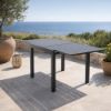 Immagine di TAVOLO DA GIARDINO IN ALLUMINIO MOD.OSTUNI ANTRACITE CON PIANO A DOGHE ALLUNGABILE L 90-180 P 90 H 75 IDEALE PER 4-6 POSTI