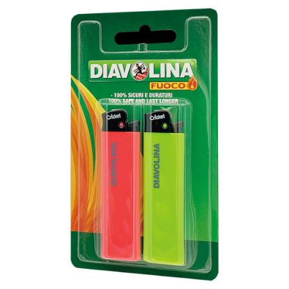 Immagine di ACCENDINI MAXI COLORATI BLISTER DA 2 PZ DIAVOLINA