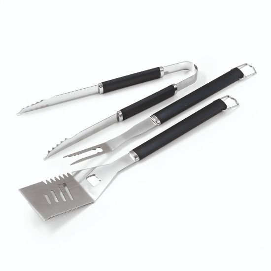 Immagine di SET 3 PZ PROFESSIONALE (PINZA+PALETTA+FORCHETTONE) IN ACCIAIO INOX OMPAGRILL