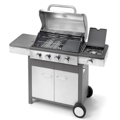 Immagine di BARBECUE A GAS INDIANAPOLIS MODELLO 5/B 4 FUOCHI E FORNELLO LATERALE OMPAGRILL