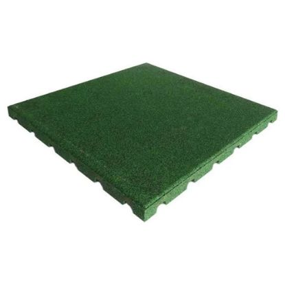Immagine di PIASTELLA ANTI-TRAUMA IN GOMMA VERDE L 40 P 40 CM SPESSORE 2,5 CM IDEALE PER PARCHI GIOCHI ART PLAST