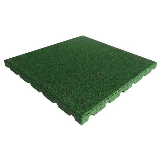 Immagine di PIASTELLA ANTI-TRAUMA IN GOMMA VERDE L 40 P 40 CM SPESSORE 2,5 CM IDEALE PER PARCHI GIOCHI ART PLAST