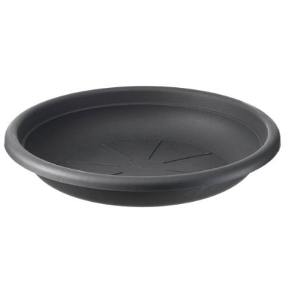 Immagine di SOTTOVASO PLASTICA Ø 35 CM ANTRACITE PER VASO CAMPANA Ø 40 CM ART PLAST