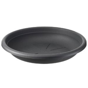 Immagine di SOTTOVASO PLASTICA Ø 25 CM ANTRACITE PER VASO CAMPANA Ø 30 CM ART PLAST